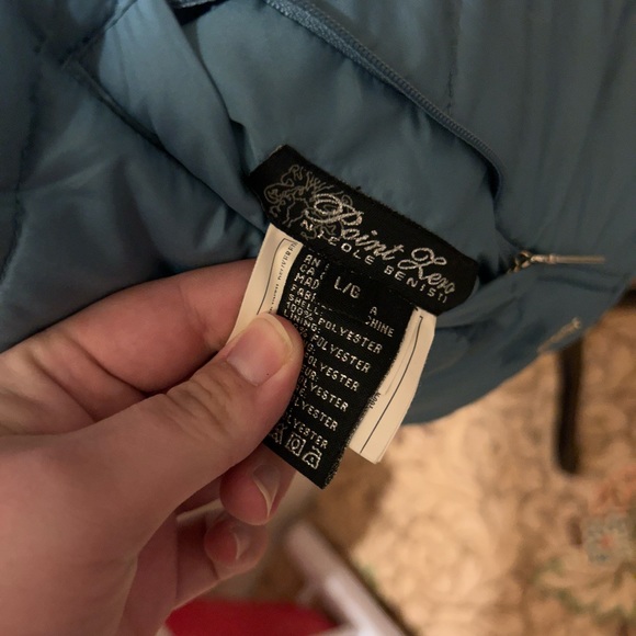 Point zero large blue reversible fleece puffer jacket zip up - Picture 2 of 3